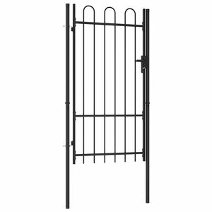 vidaXL Portail de cl&ocirc;ture BOXTEL &agrave; porte avec arc en haut 1x1,75m noir