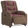 vidaXL Fauteuil inclinable de massage &eacute;lectrique marron tissu