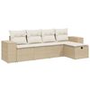 vidaXL Salon de jardin avec coussins 5 pcs beige r&eacute;sine tress&eacute;e