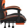 vidaXL Chaise de jeu pivotante repose-pied Noir et orange Similicuir