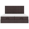 VidaXL Cadre de lit ottoman avec matelas marron fonc&eacute; 200x200 cm tissu