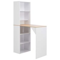 vidaXL Table de bar avec armoire Blanc 115x59x200 cm