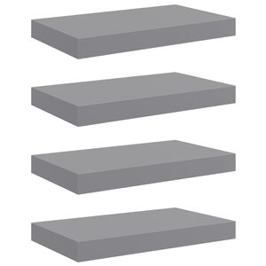vidaXL &Eacute;tag&egrave;res murales flottantes 4 pcs Gris 40x23x3,8 cm MDF