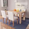 vidaXL Table et chaises 5 pcs Cuir synth&eacute;tique Ch&ecirc;ne Couleur cr&egrave;me