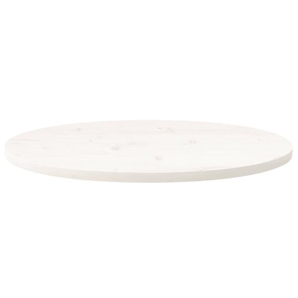 vidaXL Dessus de table blanc 80x40x2,5 cm bois de pin massif ovale