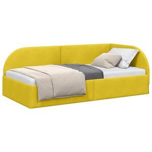 vidaXL Cadre de lit d'angle Jaune 80 x 200 cm Velours