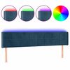 vidaXL T&ecirc;te de lit &agrave; LED Bleu fonc&eacute; 203x16x78/88 cm Velours