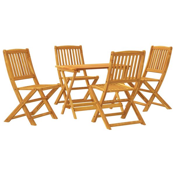vidaXL Ensemble &agrave; manger de jardin pliable 5 pcs bois massif d&rsquo;acacia