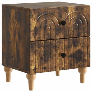vidaXL Cabinet de chevet avec tiroir Ch&ecirc;ne fum&eacute; 43 x 34,5 x 48 cm