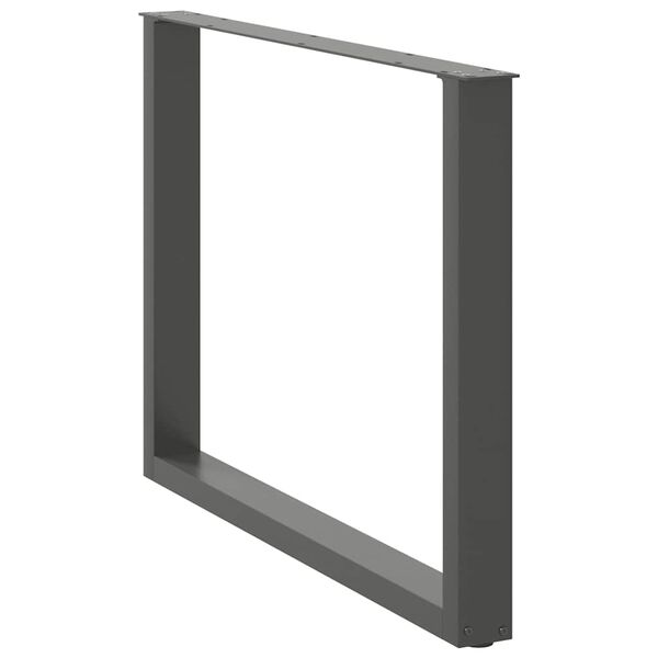 vidaXL Pieds de table &agrave; manger en U 2 pi&egrave;ces Anthracite 100 x (72-73) cm Acier