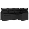vidaXL Ensemble de canap&eacute; de jardin Noir polyrotin