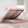 vidaXL Cadre de lit avec matelas avec matelas 2 pcs Rose Velours