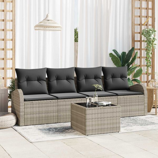vidaXL Ensemble de canap&eacute; de jardin Gris clair 55 x 55 x 37 cm