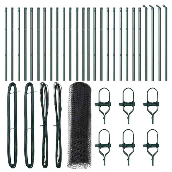 vidaXL Cl&ocirc;ture avec poteaux Gris 0.4 x 50 m Acier recouvert de PVC