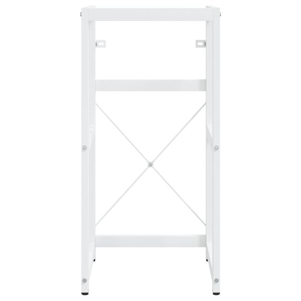 vidaXL Cadre de lavabo de salle de bain vasque &agrave; encastrer Blanc Fer