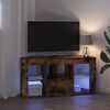 vidaXL Meuble TV LED d'Angle Montage mural Ch&ecirc;ne fum&eacute; 100 x 40 x 50 cm