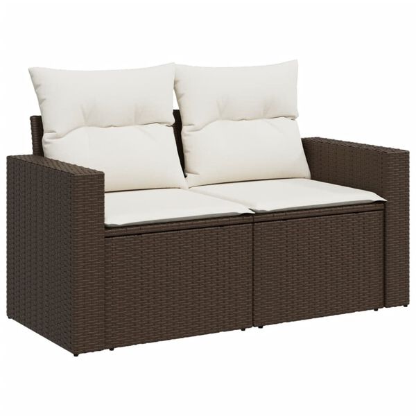 vidaXL Salon de jardin et coussins 11 pcs marron r&eacute;sine tress&eacute;e