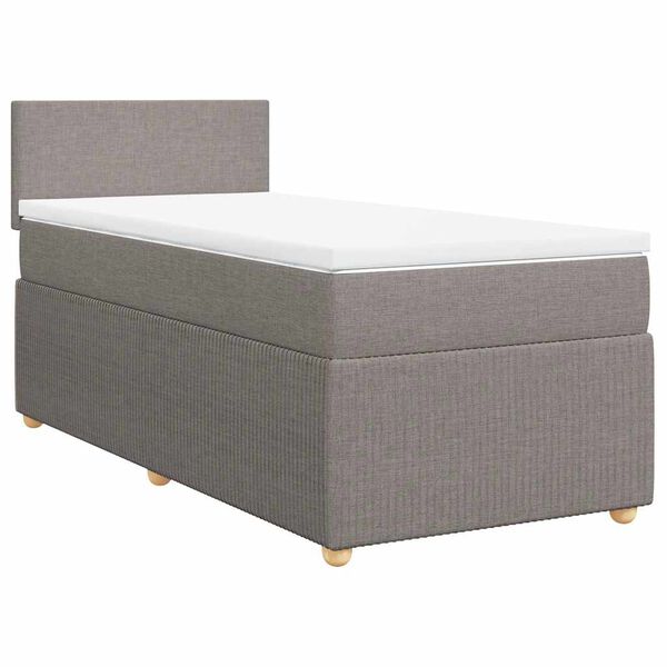vidaXL Sommier &agrave; lattes de lit avec matelas Taupe 80x200 cm Tissu