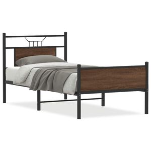 vidaXL Cadre de lit sans matelas ch&ecirc;ne marron 75x190cm bois ing&eacute;nierie