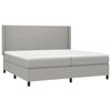 vidaXL Sommier &agrave; lattes de lit matelas LED Gris clair 200x200 cm Tissu