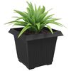 vidaXL Pot de Fleurs Carr&eacute; 6 pcs Noir 28,5 x 28,5 x 22 cm Plastique