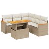 vidaXL Salon de jardin avec coussins 6 pcs beige r&eacute;sine tress&eacute;e