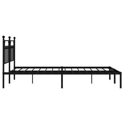 vidaXL Cadre de lit métal sans matelas avec tête de lit noir 183x213cm