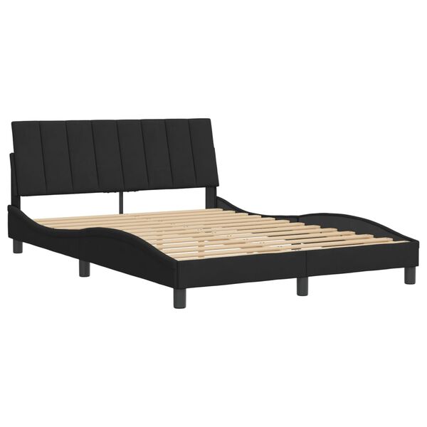 vidaXL Cadre de lit sans matelas Hanko noir 140x200 cm velours