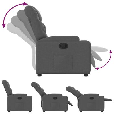 vidaXL Fauteuil inclinable Gris foncé Tissu