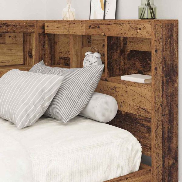 vidaXL T&ecirc;te de lit de rangement Bois Ancien 90 cm Bois d'ing&eacute;nierie