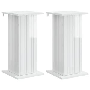vidaXL Support de Plante 2 pcs Blanc brillant 30,5 x 30 x 60,5 cm