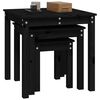 vidaXL Tables gigognes 3 pcs Noir Bois de pin massif