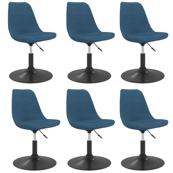 vidaXL Chaises pivotantes &agrave; manger lot de 6 Bleu Velours