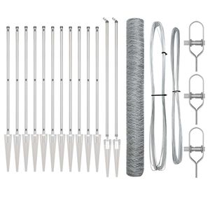 vidaXL Cl&ocirc;ture en fil soud&eacute; avec pointes 25 x 1,4 m (l x h)