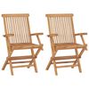 vidaXL Chaises pliantes (lot de 2) avec accoudoirs, en bois de teck