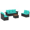 vidaXL Ensemble de canap&eacute; de jardin 8 pcs avec coussins noir r&eacute;sine tress&eacute;e