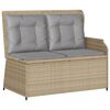 vidaXL Salon de jardin avec coussins 5 pcs beige r&eacute;sine tress&eacute;e