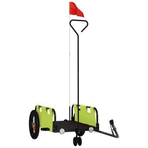 vidaXL Remorque de v&eacute;lo vert tissu oxford et fer