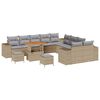 vidaXL Ensemble de canap&eacute; de jardin 13 pc Beige et Gris clair