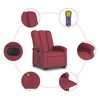 vidaXL Fauteuil inclinable de massage &eacute;lectrique Rouge bordeaux Tissu
