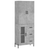 vidaXL Buffet haut Gris b&eacute;ton 69,5x34x180 cm Bois d'ing&eacute;nierie