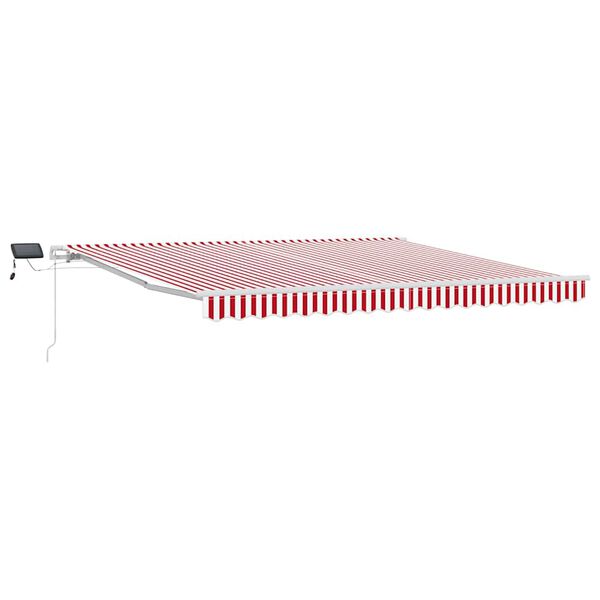 vidaXL Auvent R&eacute;tractable avec Rouge et blanc 400 &times;300 cm tissu