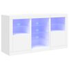 vidaXL Buffet avec lumi&egrave;res LED blanc 123x37x67 cm