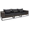 vidaXL Salon de jardin 3 pcs avec coussins R&eacute;sine tress&eacute;e Gris