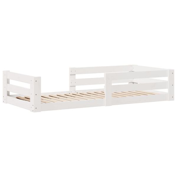 vidaXL Cadre de lit sans matelas blanc 90x190 cm bois de pin massif
