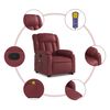 vidaXL Fauteuil inclinable de massage Rouge bordeaux Similicuir