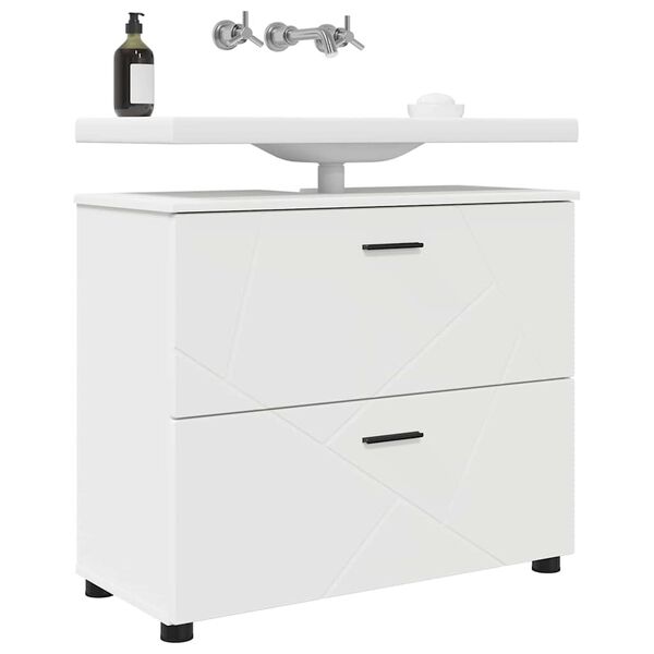vidaXL Cabinet de salle de bain avec tiroir Blanc 76,5 x 35 x 64 cm
