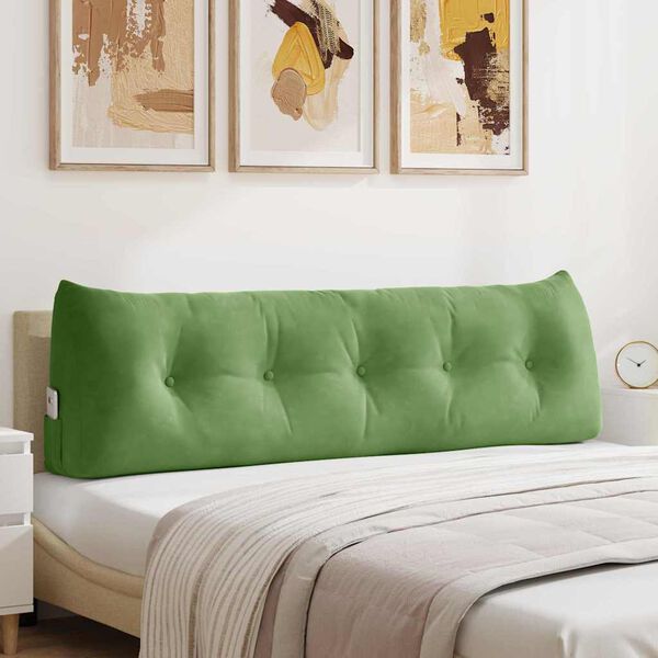 vidaXL Coussin de Dos Vert clair 160 x 24 x 50 cm Velours