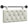 vidaXL T&ecirc;te de lit suspendue Avec lumi&egrave;re LED Cr&egrave;me Velours