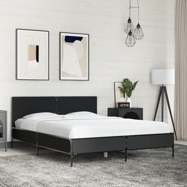 vidaXL Cadre de lit sans matelas noir 120x200 cm